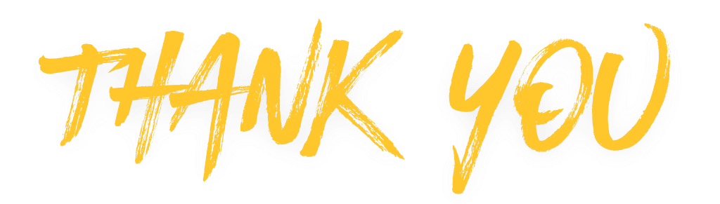 Decorative font that reads "Thank You"