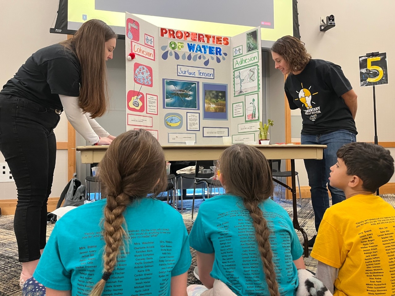 NKU College of Education pre-service teachers doing STEM lessons with kids at Elementary STEM Day