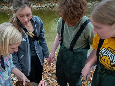 Students standing outdoors