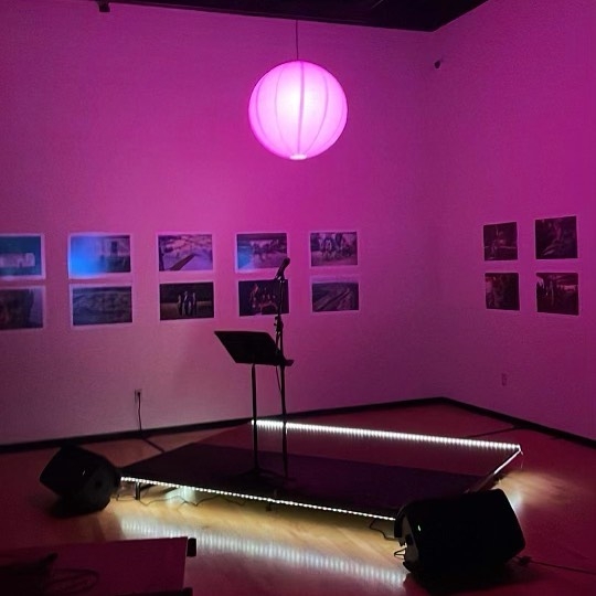 Microphone on a stage