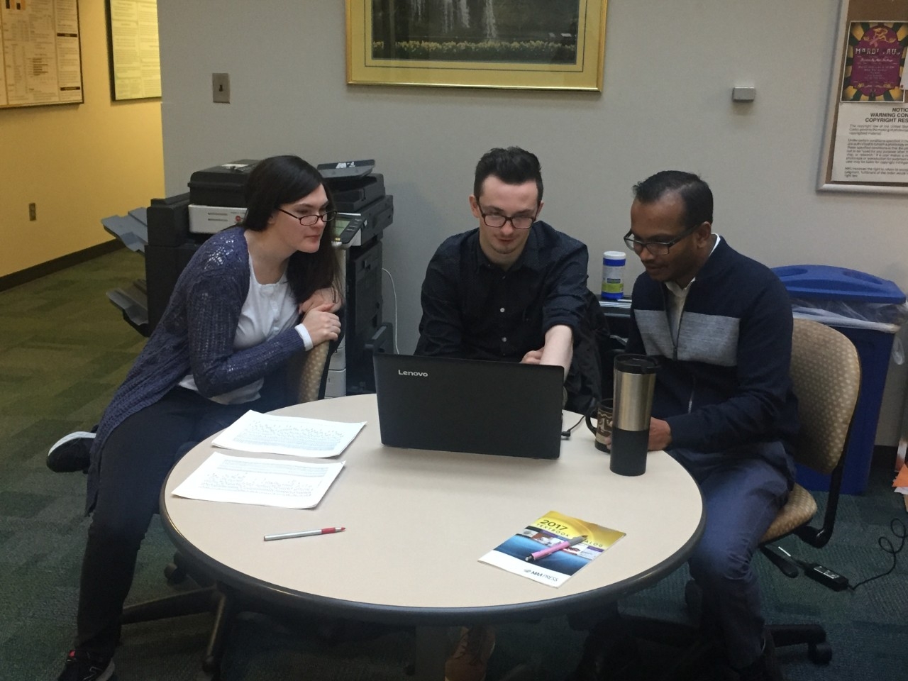 A Burkhardt Consulting Center representative meets with clients.