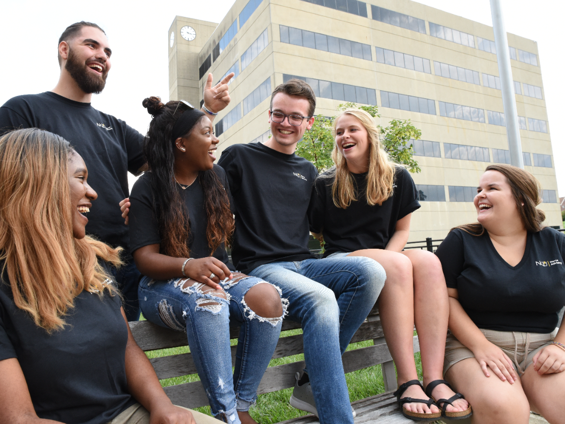 Students hanging out on NKU's campus