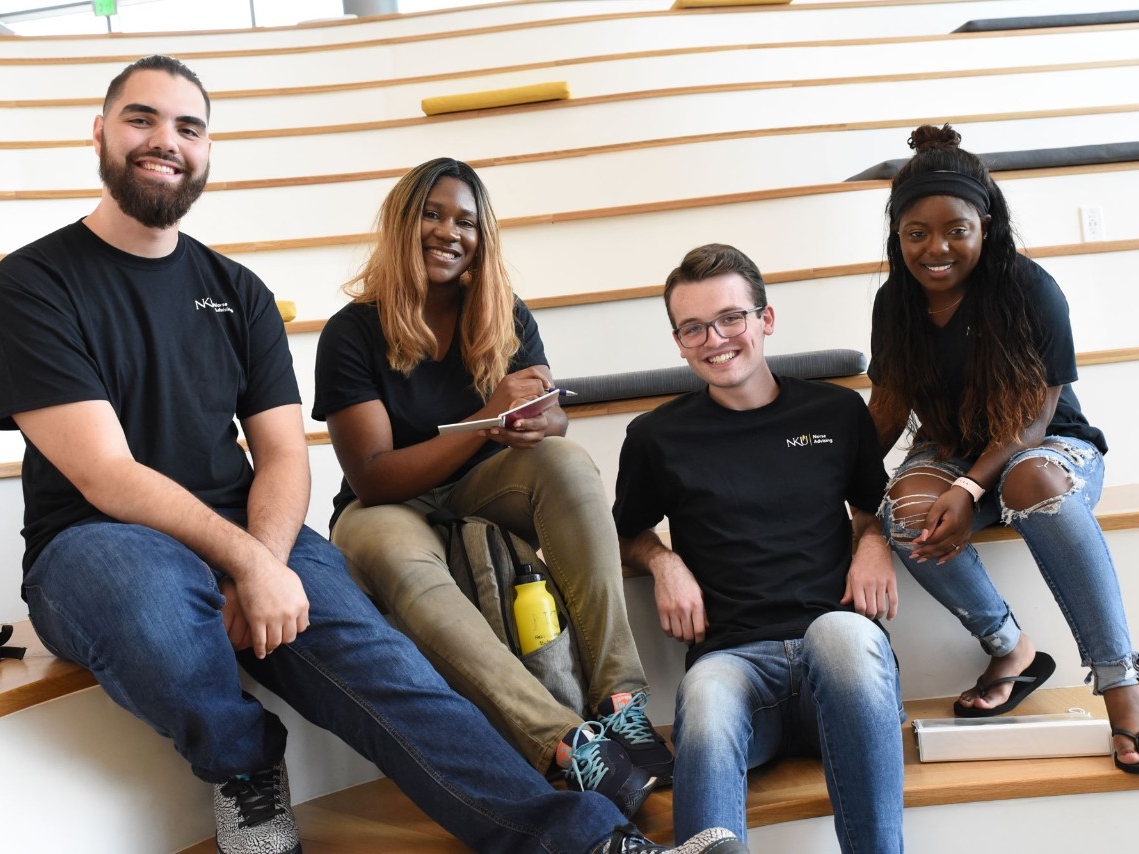 Group of students sitting in Griffin Hall