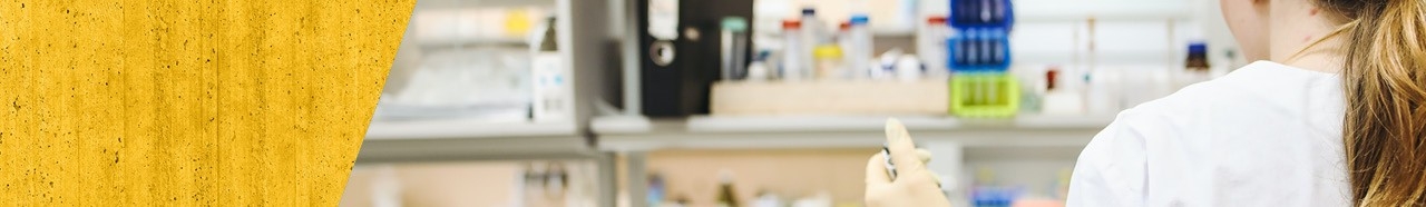 Student inside chemistry lab