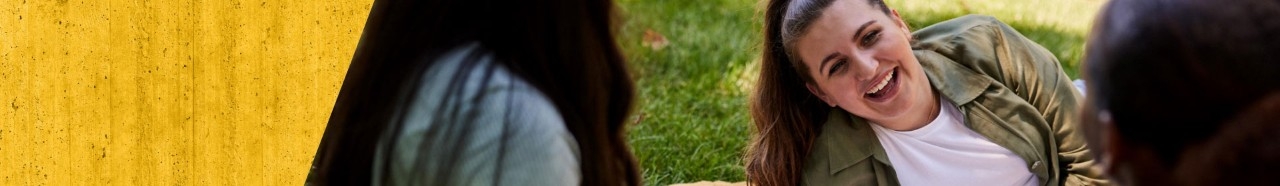 Students hanging out together outdoors.