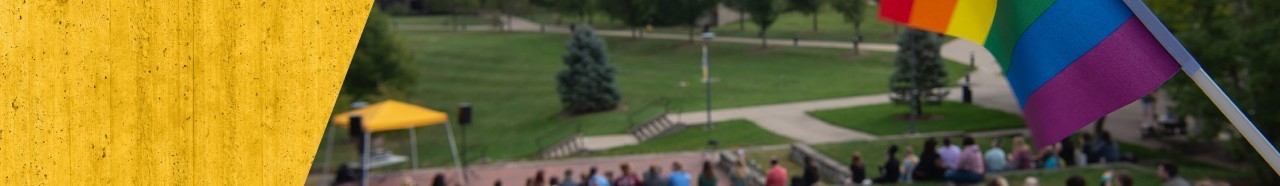 LGBTQ flag flying over NKU's campus