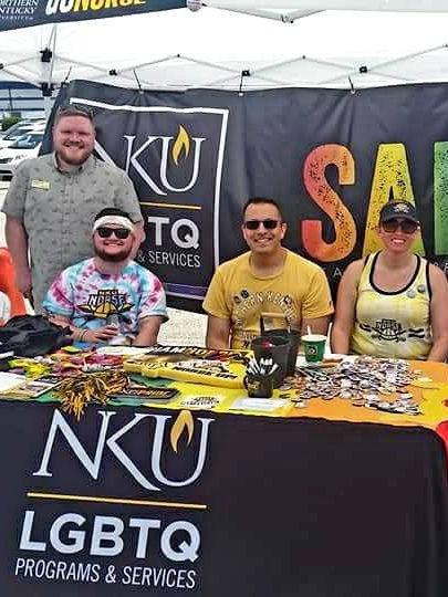 Group of students, faculty and staff attending a LGBTQ event