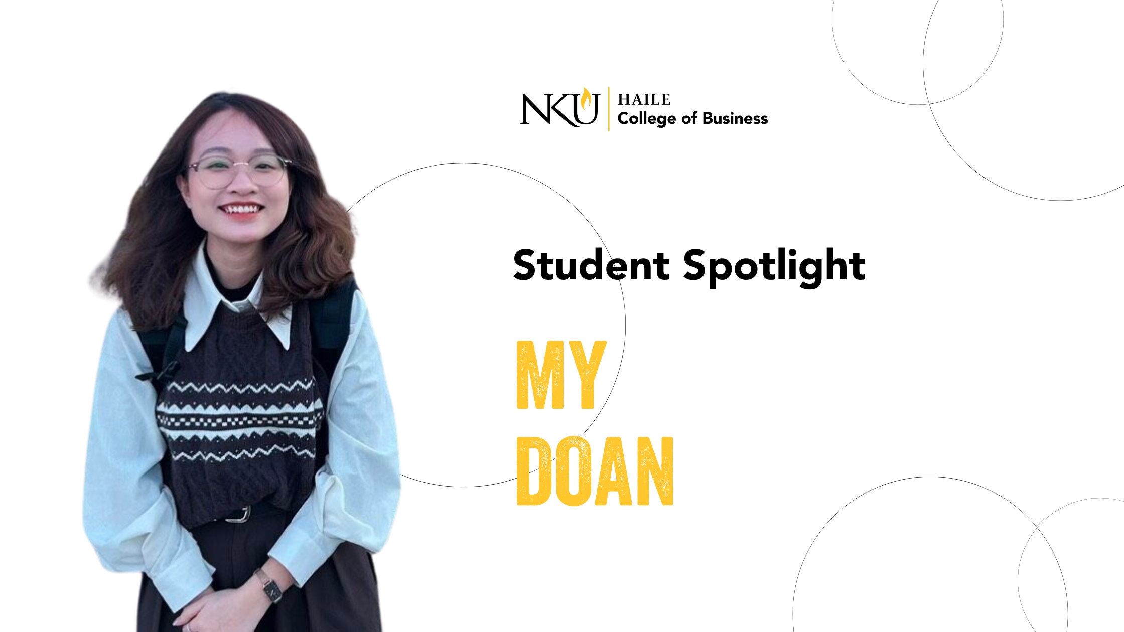 image with the words, "student spotlight: my doan" and a photo of my doan