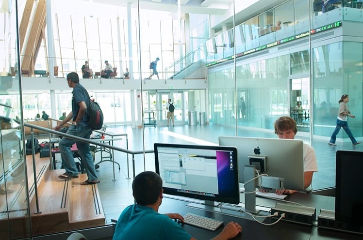 Griffin Hall classroom and lobby